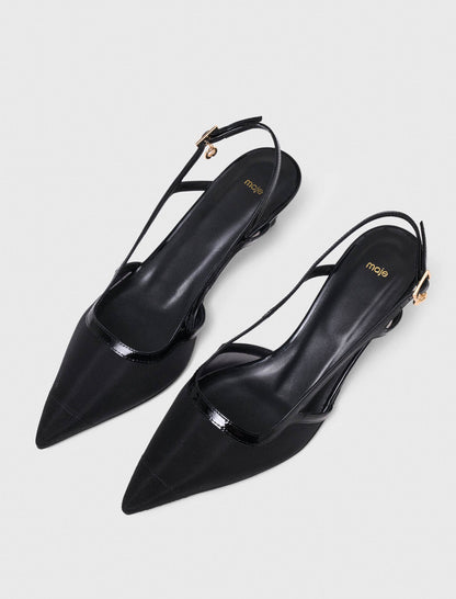 Leather and mesh slingbacks | Maje