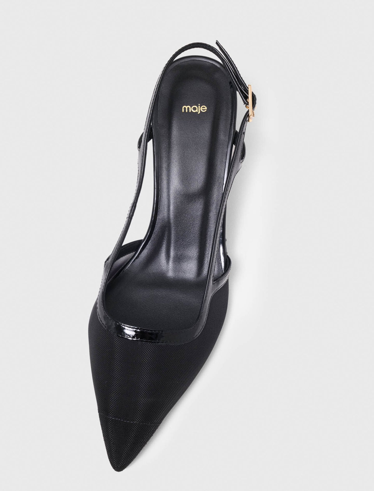 Leather and mesh slingbacks | Maje