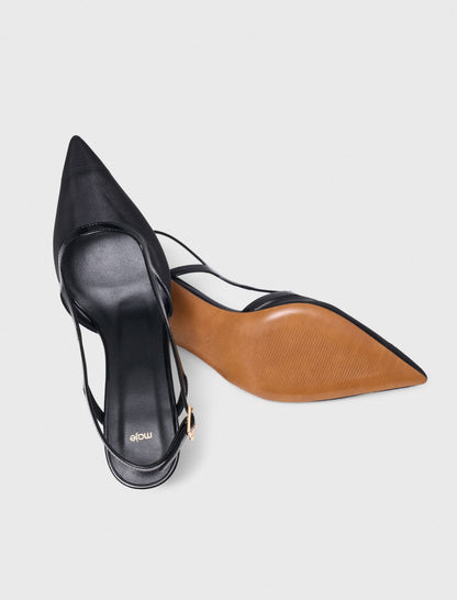 Leather and mesh slingbacks | Maje