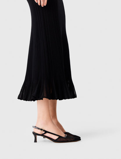 Leather and mesh slingbacks | Maje