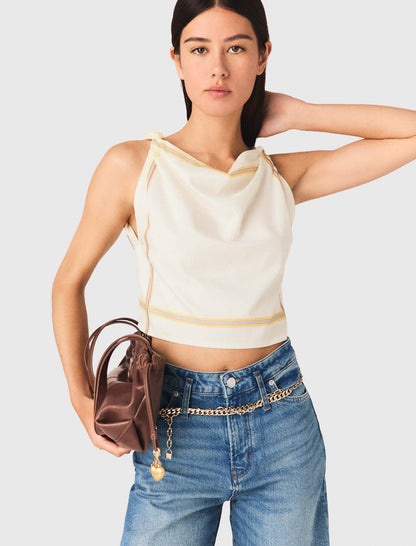 Patterned backless crop top | Maje