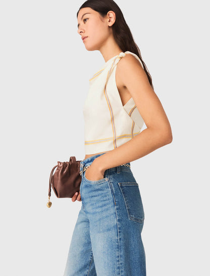Patterned backless crop top | Maje