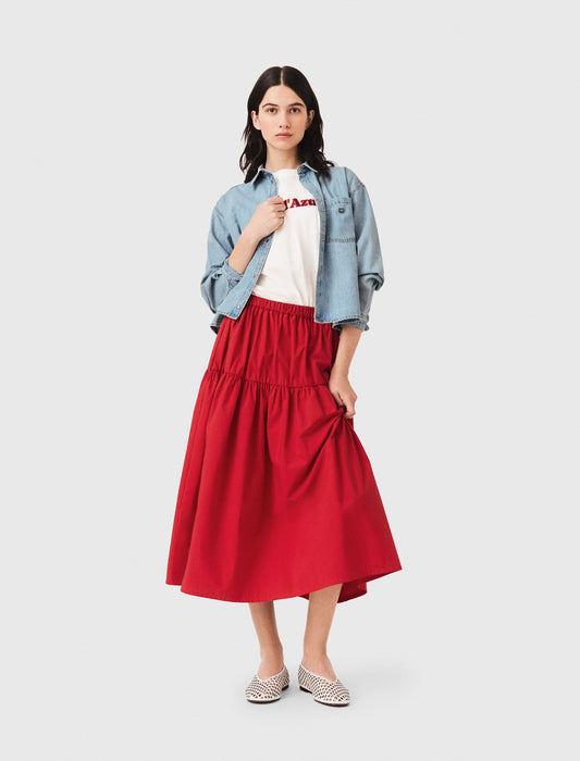 Long gathered skirt | Maje