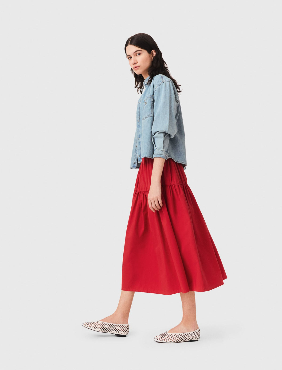 Long gathered skirt | Maje