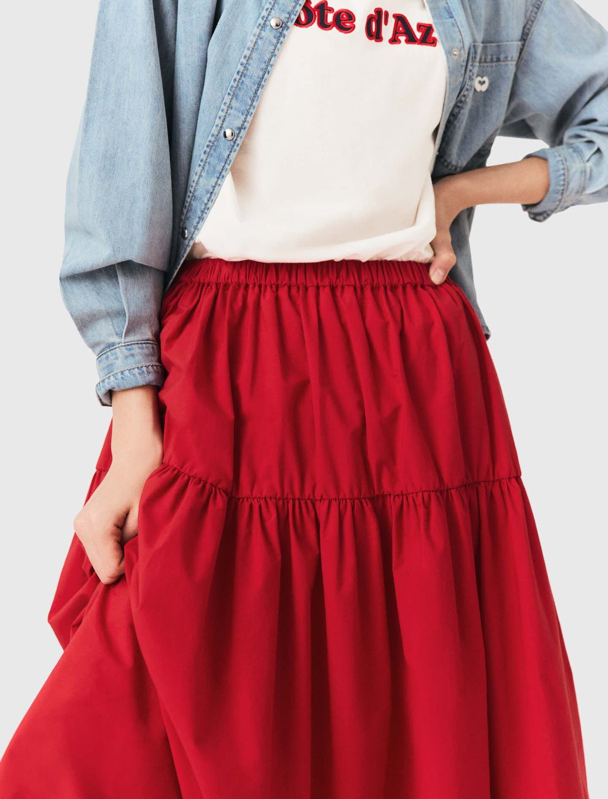 Long gathered skirt | Maje
