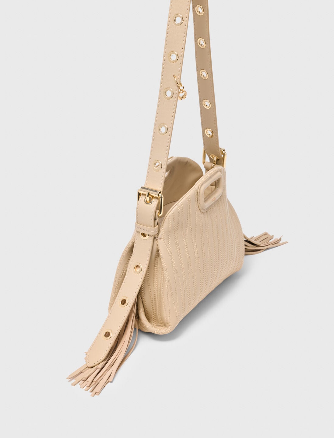 Stitched leather mini Miss M bag | Maje