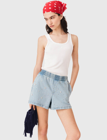 Floral denim shorts | Maje