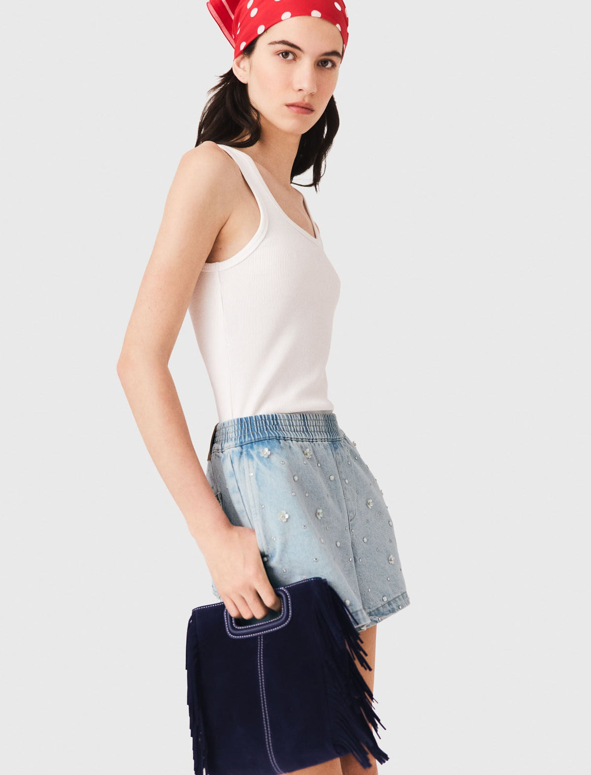 Floral denim shorts | Maje