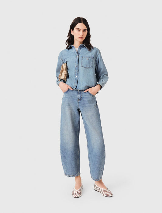 Denim shirt with logo | Maje