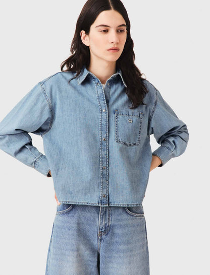 Denim shirt with logo | Maje