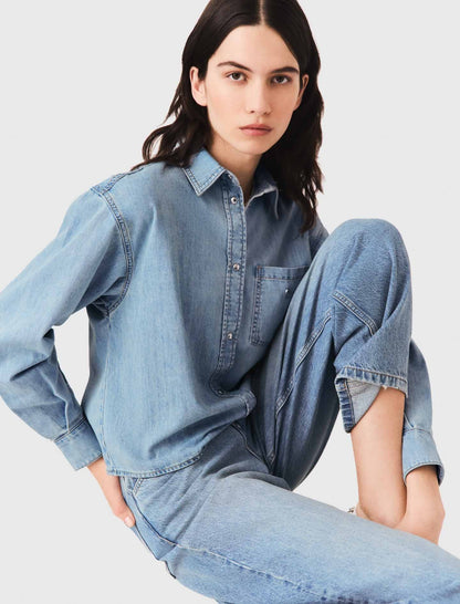 Denim shirt with logo | Maje