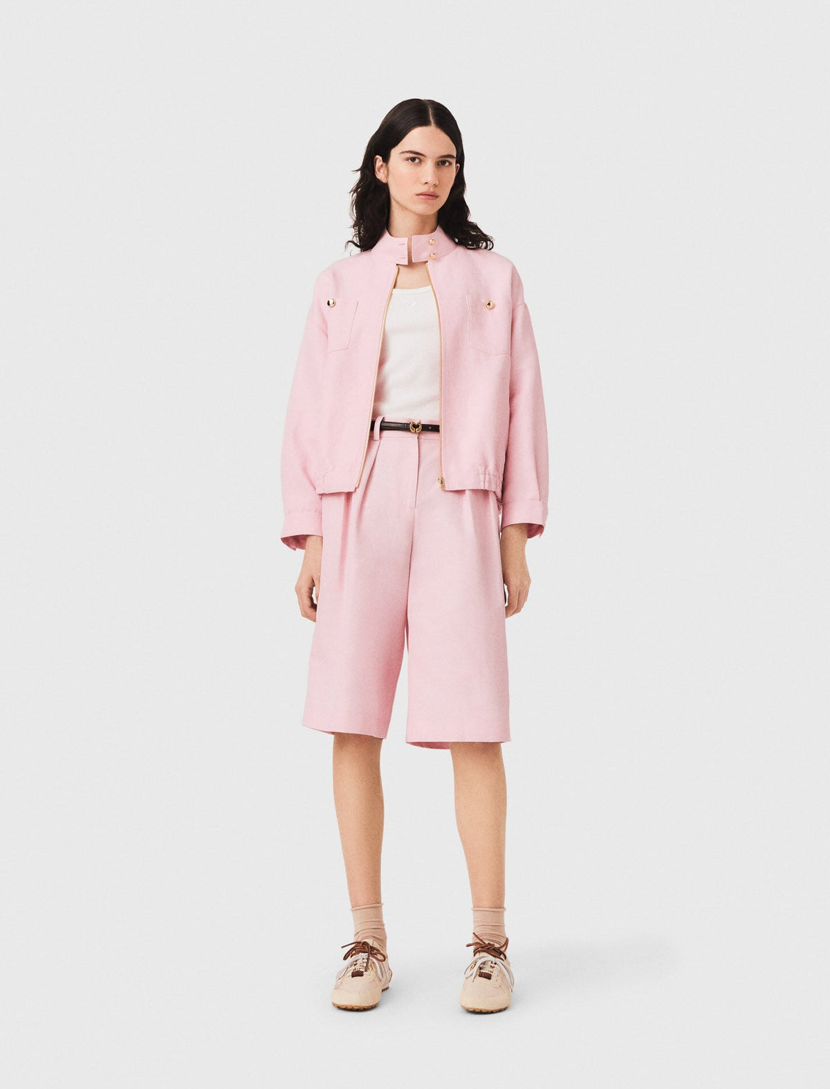 Linen blend bomber jacket | Maje