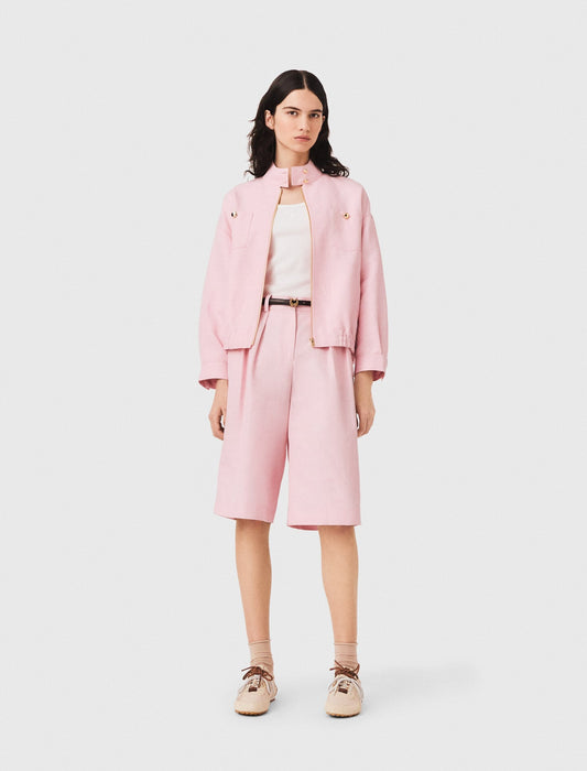 Linen blend bomber jacket | Maje