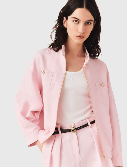 Linen blend bomber jacket | Maje