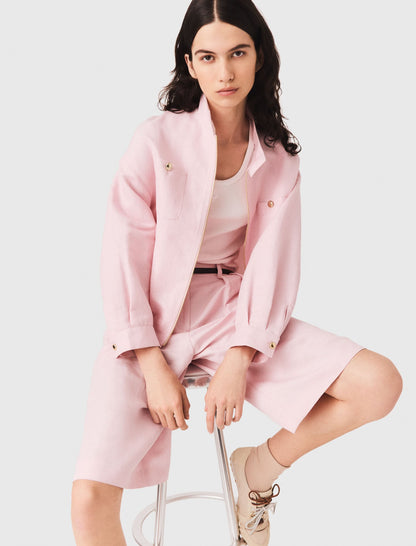Linen blend bomber jacket | Maje