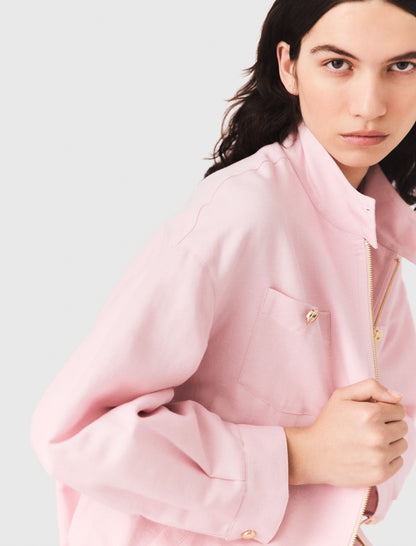 Linen blend bomber jacket | Maje