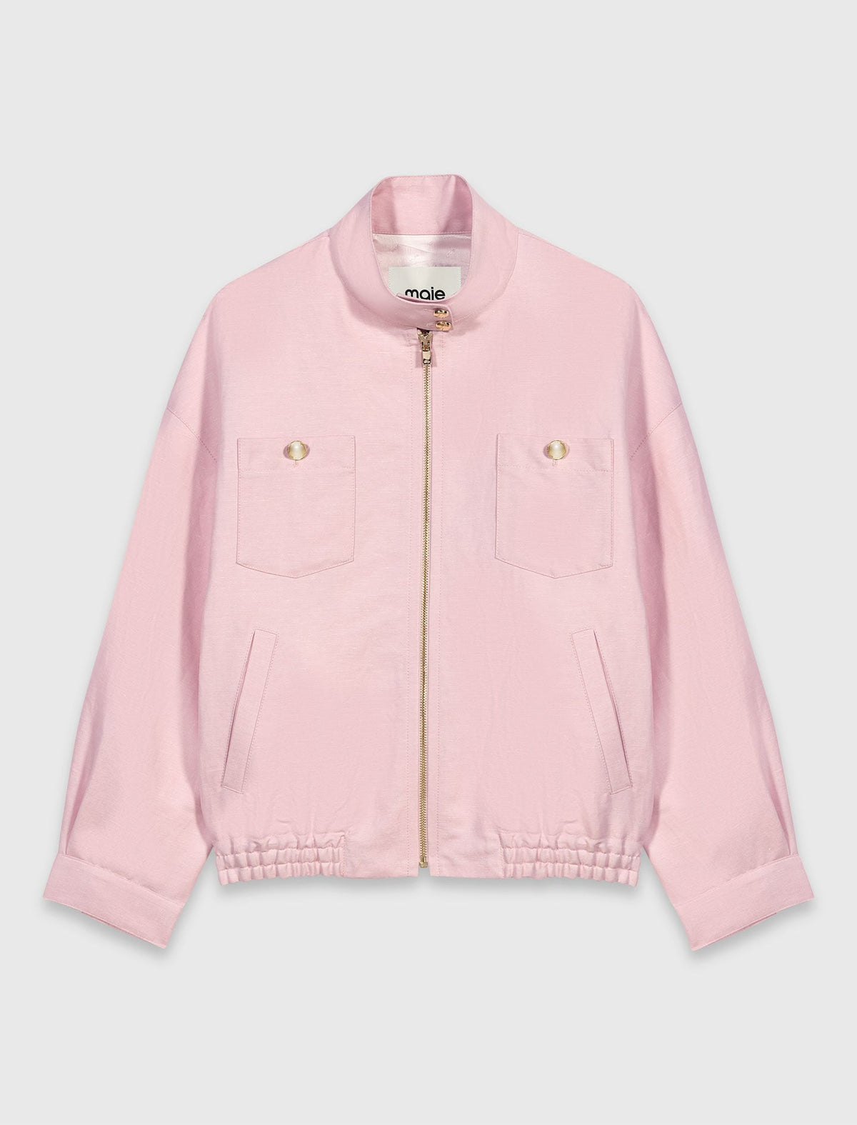 Linen blend bomber jacket | Maje