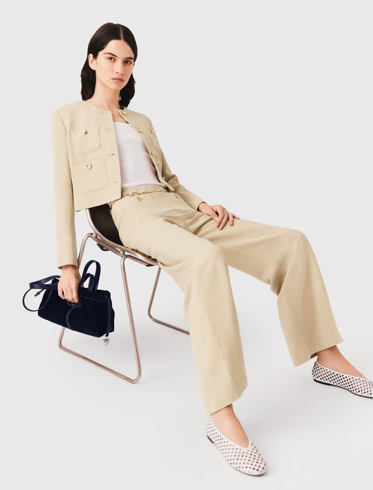 Linen blend suit trousers | Maje