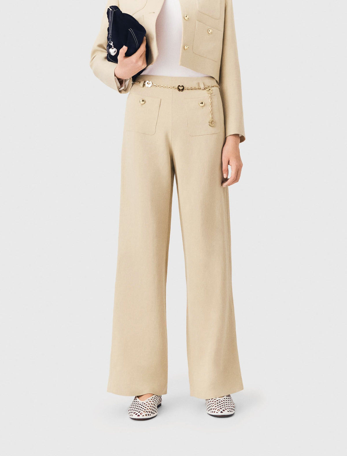 Linen blend suit trousers | Maje