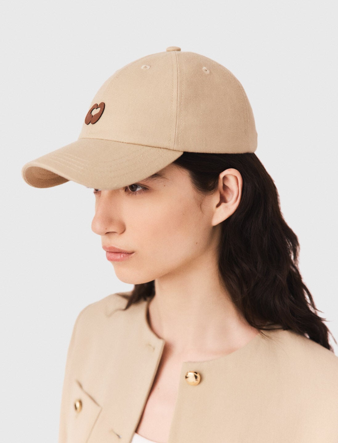 Linen blend cap with logo | Maje