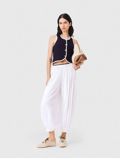 Knit top with crochet trim | Maje