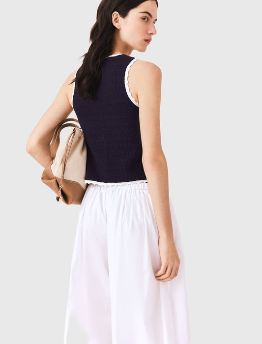 Knit top with crochet trim | Maje