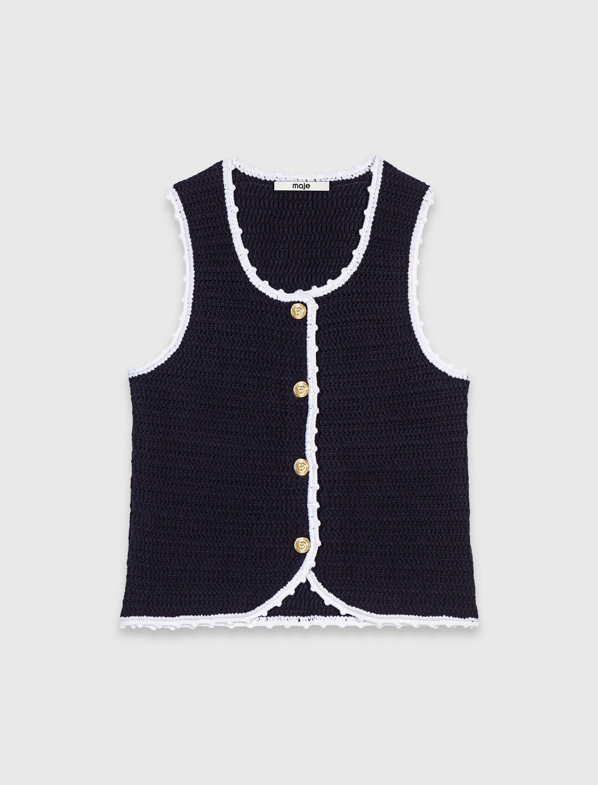 Knit top with crochet trim | Maje