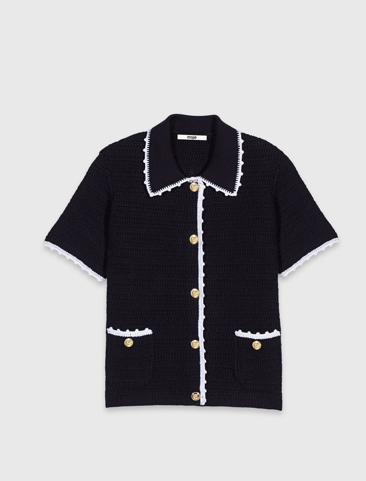 Cardigan with crochet trim | Maje