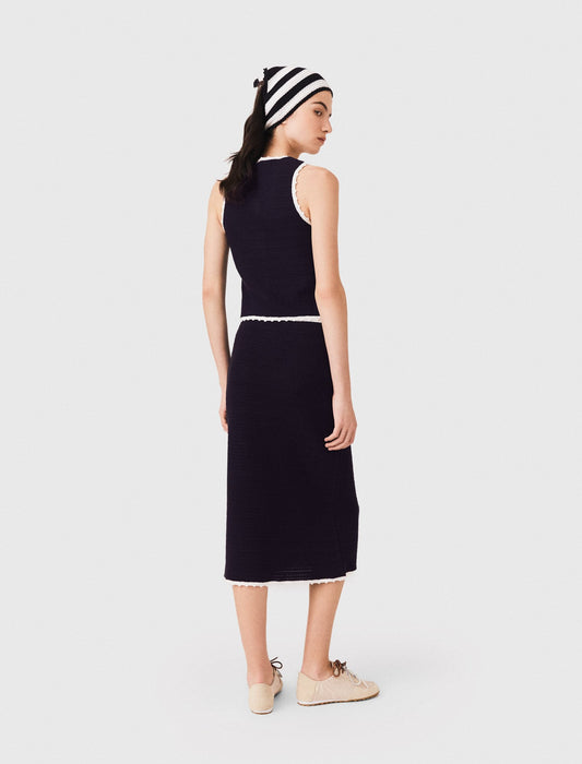 Midi skirt with crochet trim | Maje