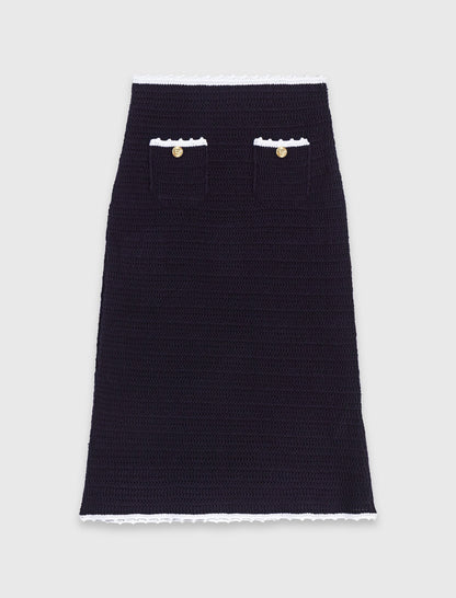 Midi skirt with crochet trim | Maje