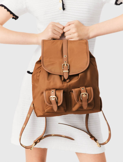 Leather and nylon backpack | Maje
