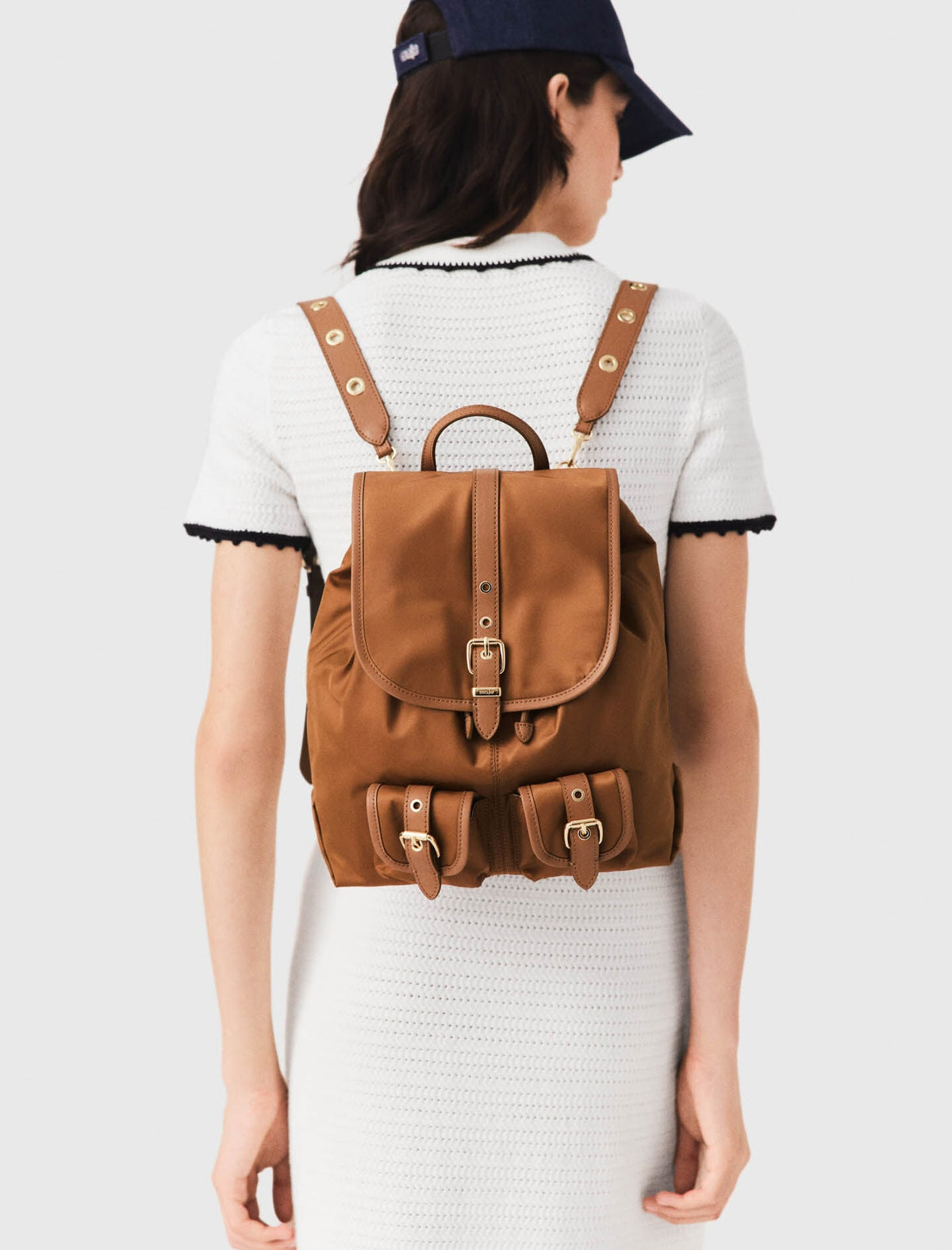 Leather and nylon backpack | Maje