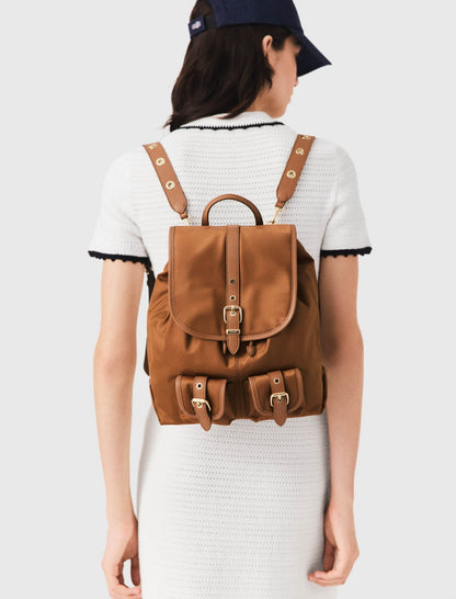 Leather and nylon backpack | Maje