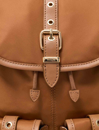 Leather and nylon backpack | Maje