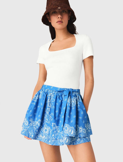 Printed ruffled skirt | Maje
