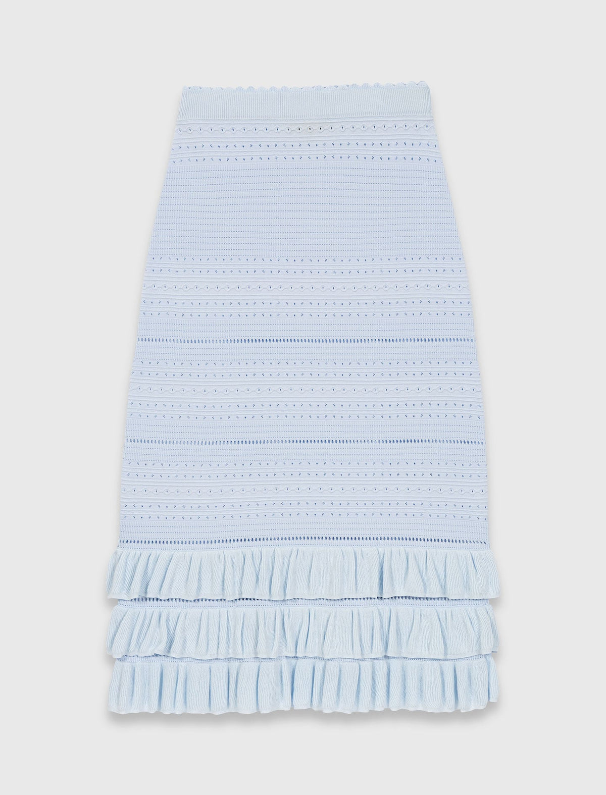 Long ruffled knit skirt | Maje