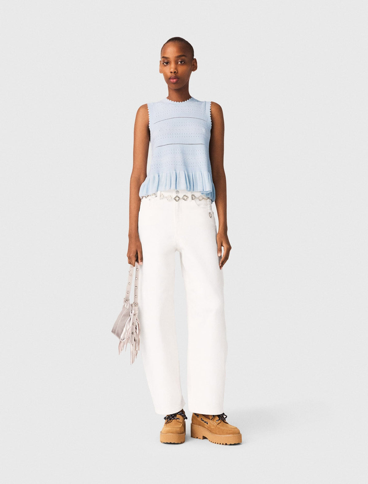 Ruffled knit top | Maje