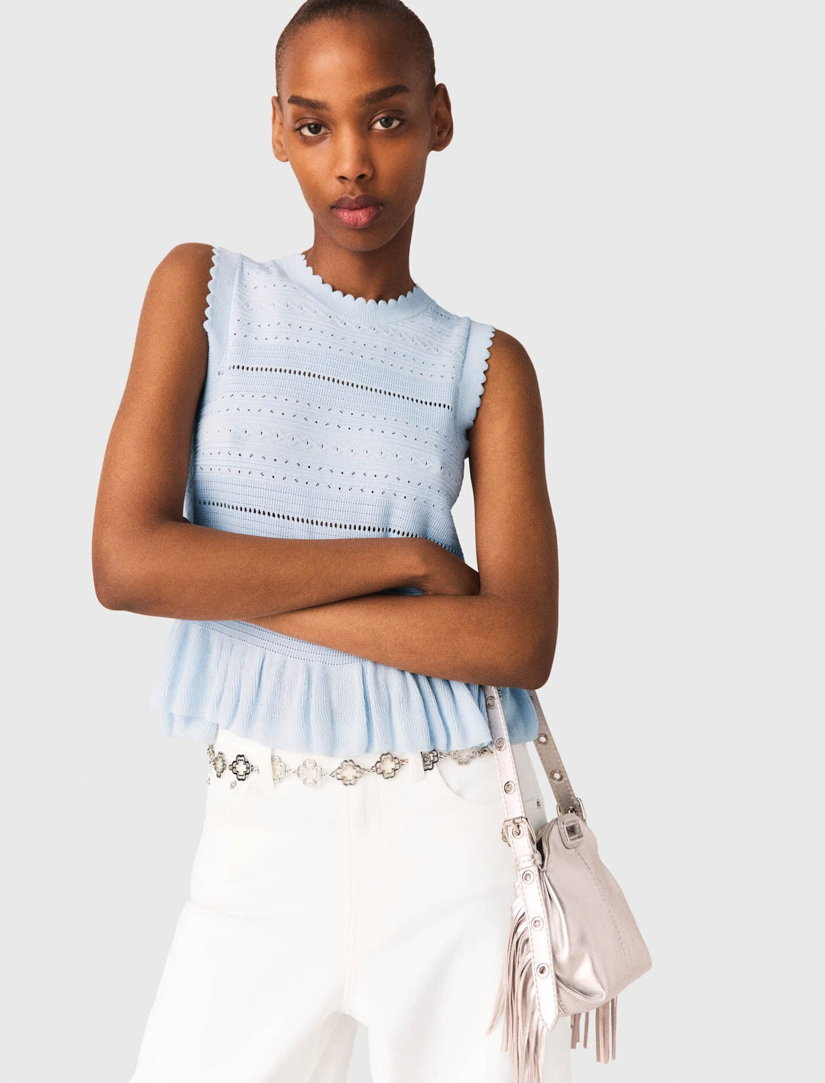 Ruffled knit top | Maje