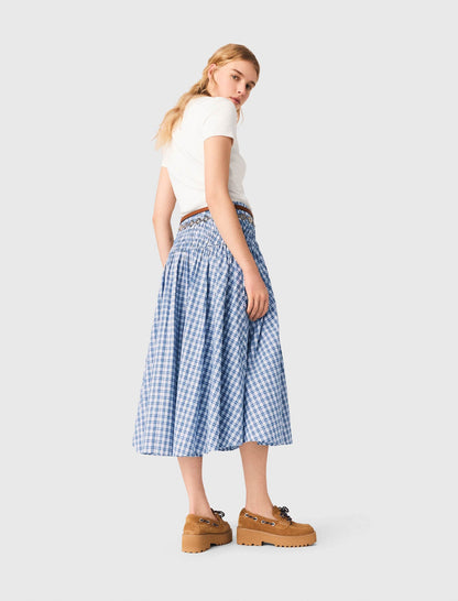Rhinestone cotton maxi skirt | Maje
