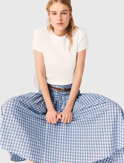 Rhinestone cotton maxi skirt | Maje