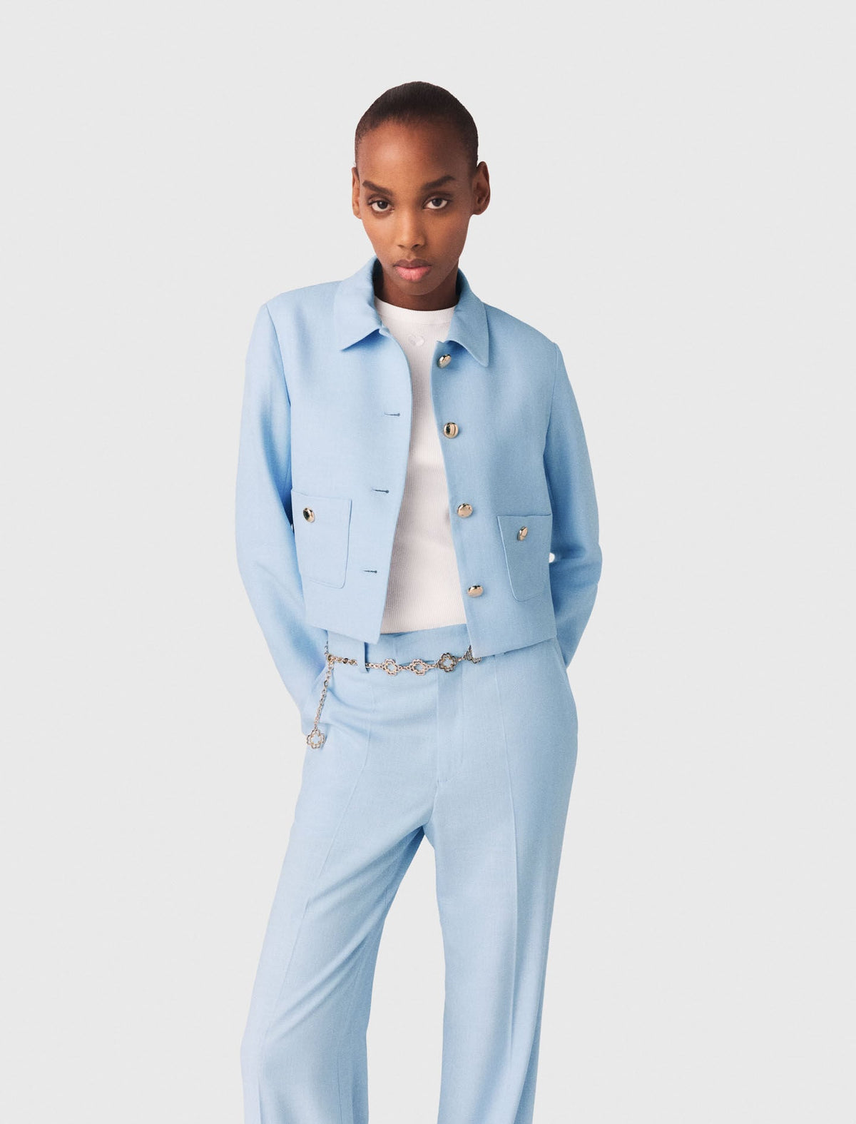 Short single-breasted jacket | Maje