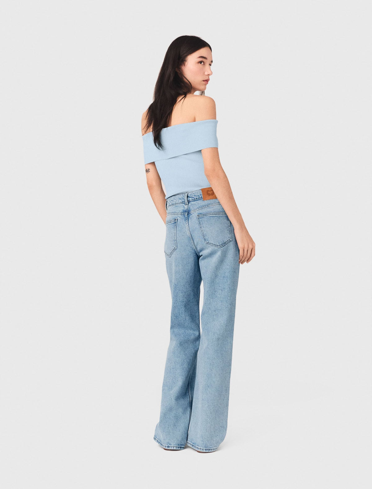Bardot rib knit top | Maje