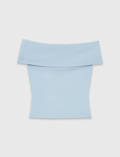 Bardot rib knit top | Maje