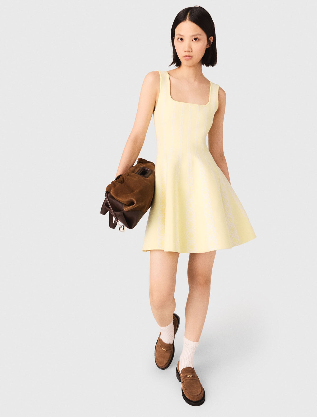 Jacquard knit short dress | Maje