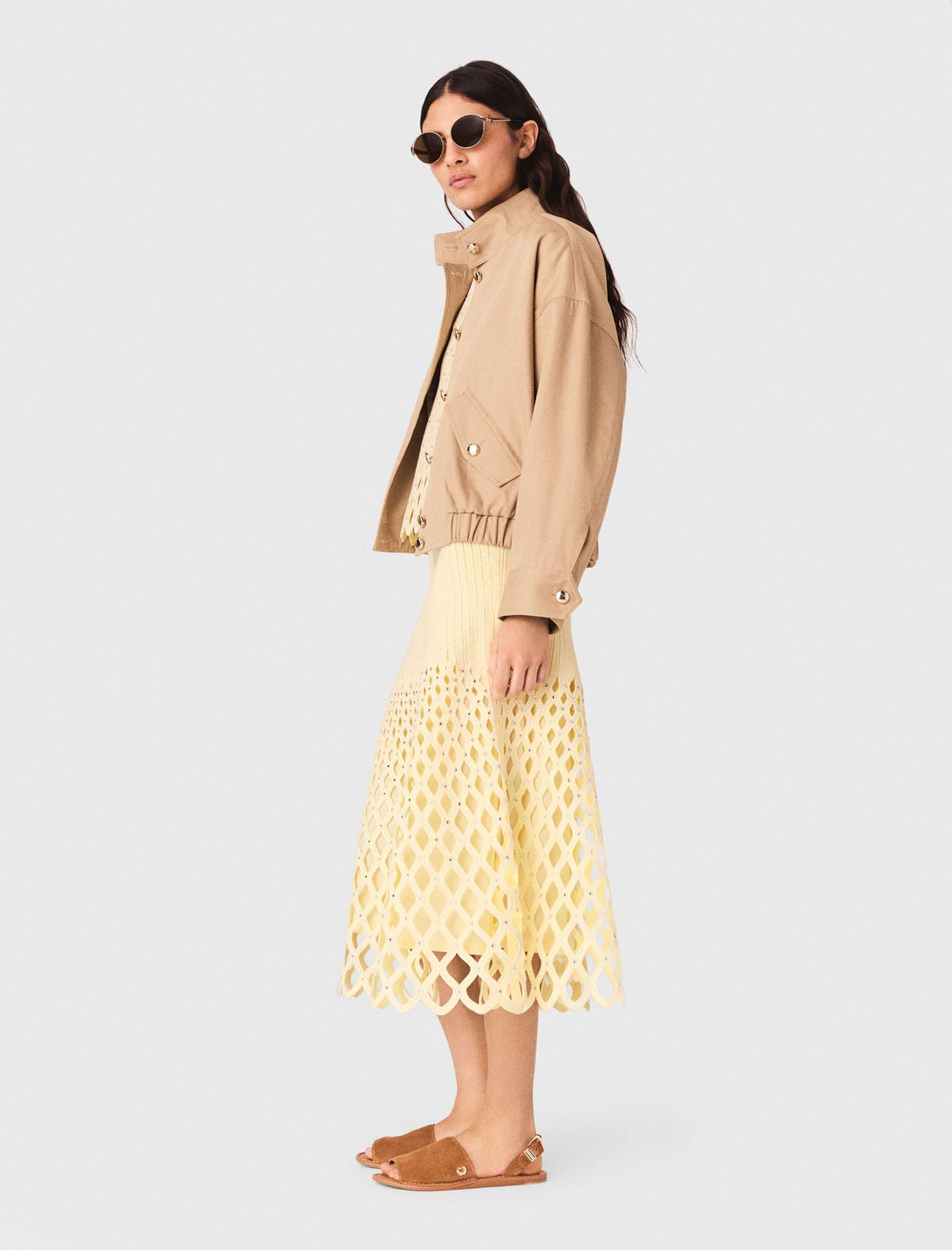 Crochet rhinestone skirt | Maje