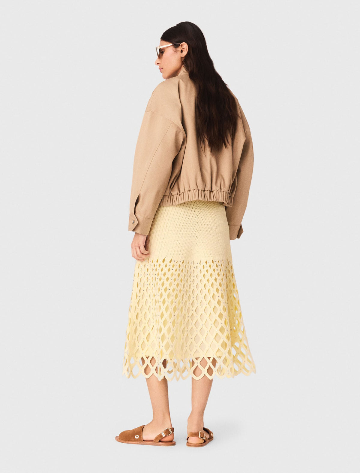Crochet rhinestone skirt | Maje