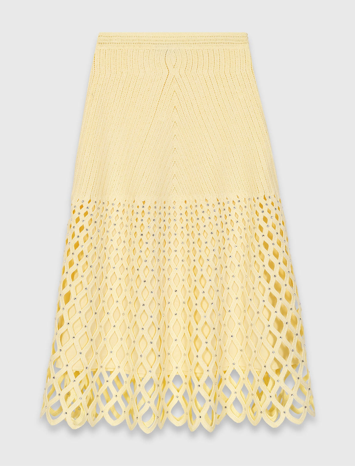Crochet rhinestone skirt | Maje