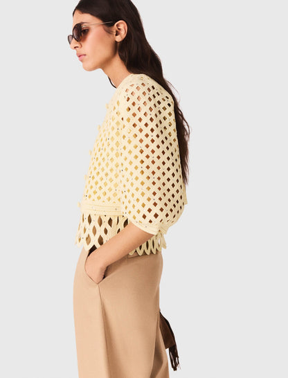 Crochet Rhinestone Cardigan | Maje