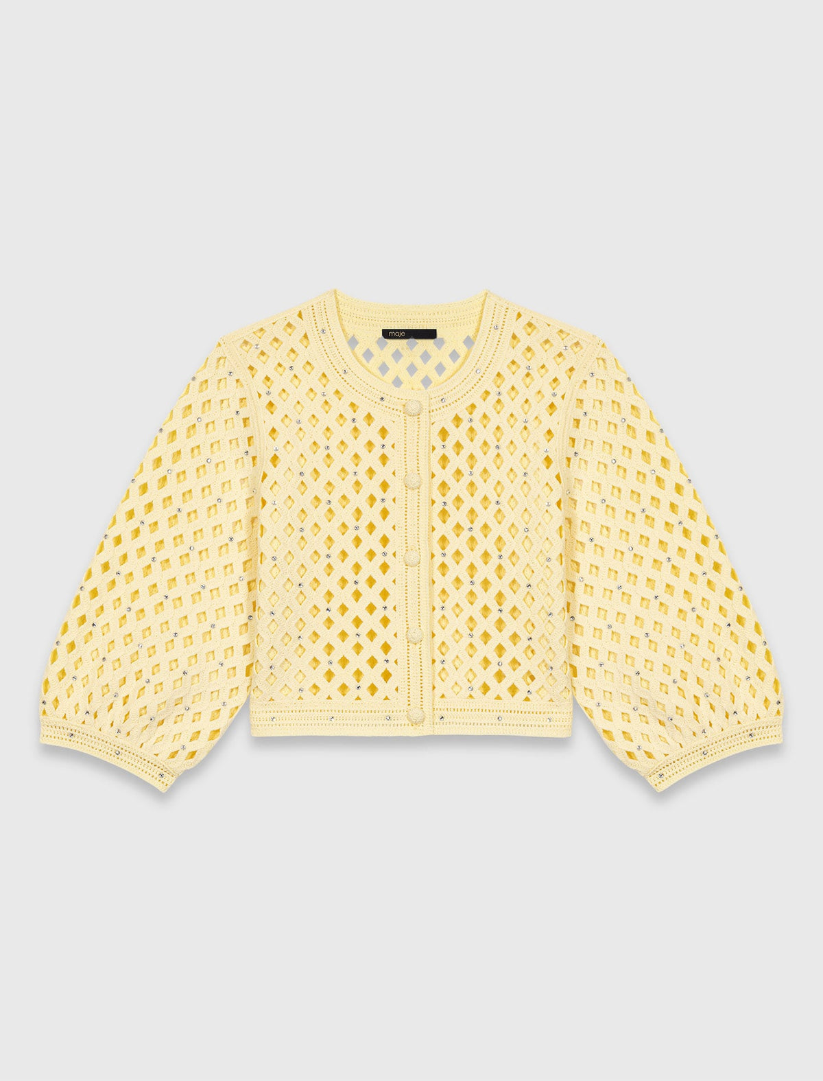 Crochet Rhinestone Cardigan | Maje
