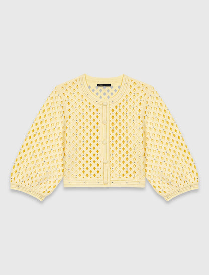 Crochet Rhinestone Cardigan | Maje